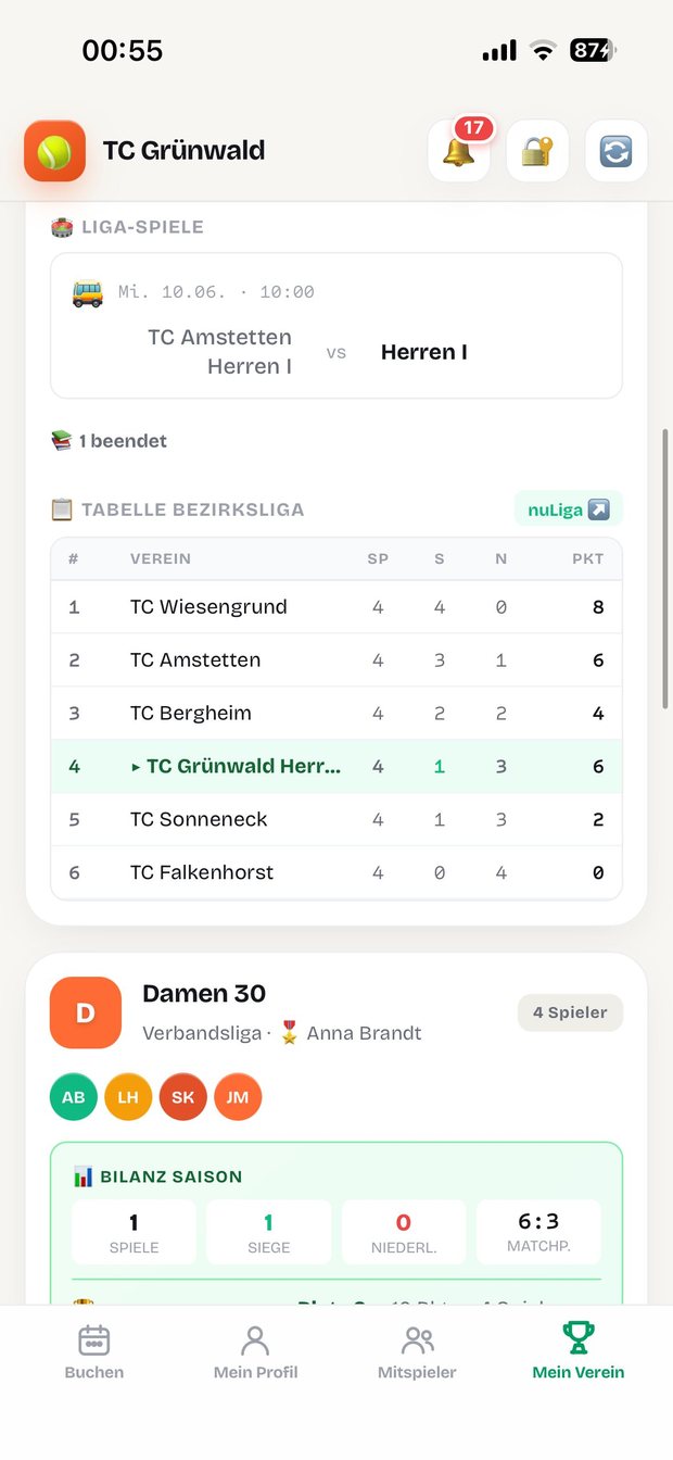 Clubbase Liga-Tabelle